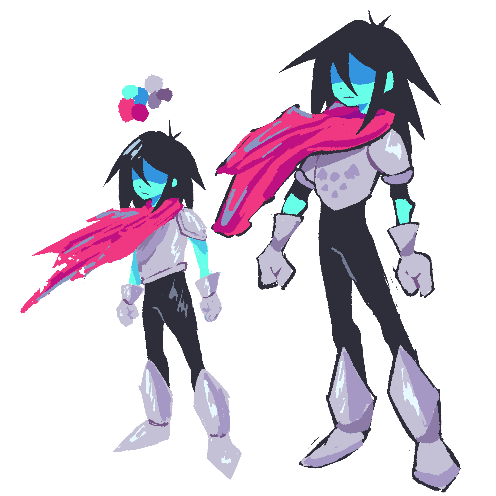 3/4 drawing of kris from deltarune