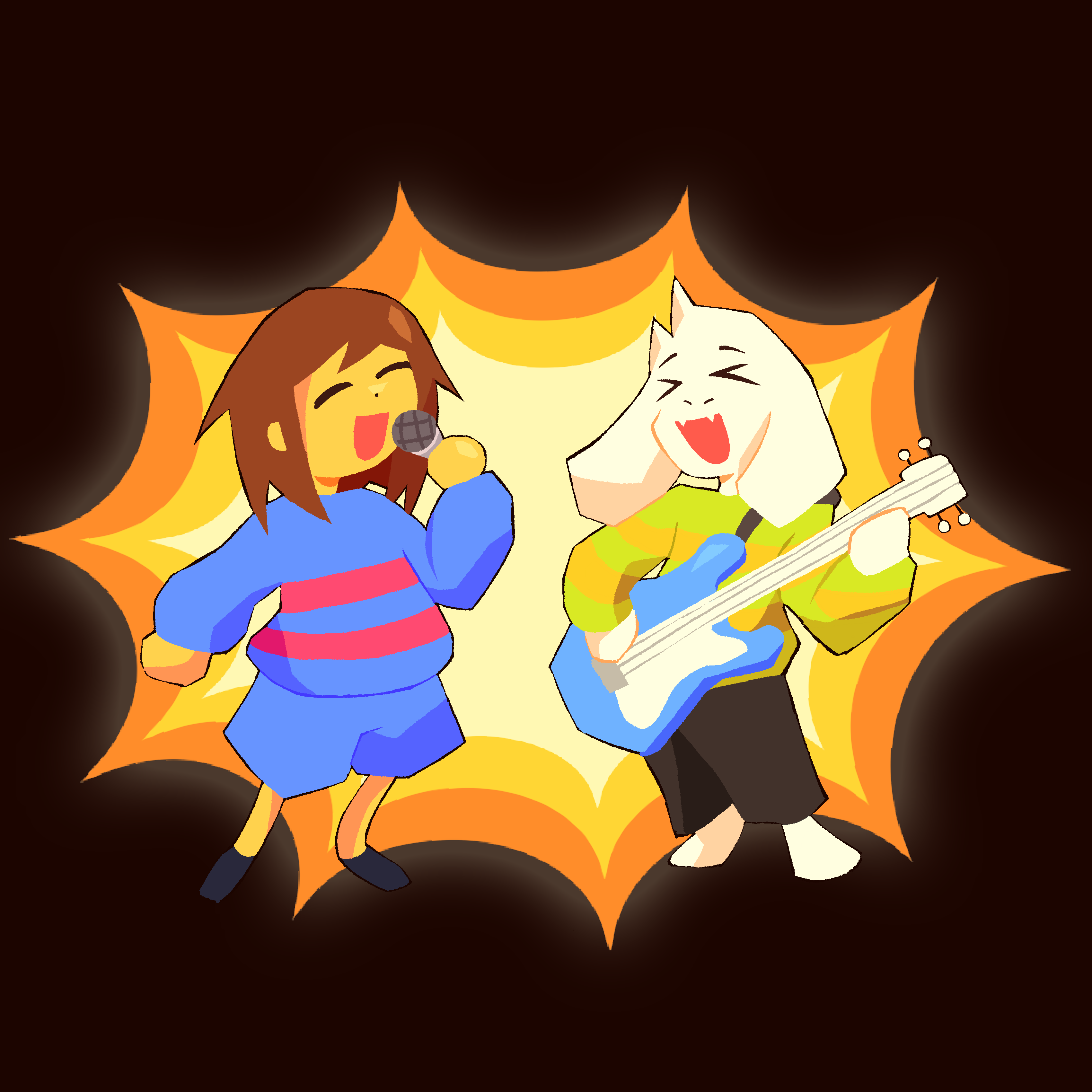 frisk and asriel jamming out